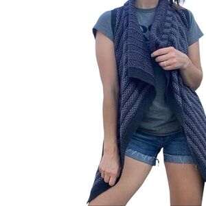 Theory Sleeveless Wool Cascade Waterfall Cardigan